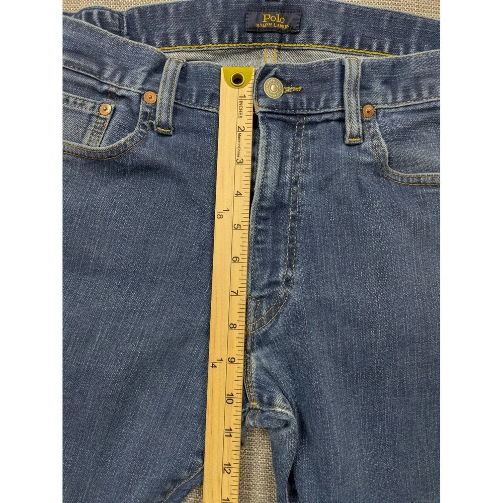 Polo Ralph Lauren Jeans Mens 34x28 Blue Hampton Relaxed Straight Stretch Denim